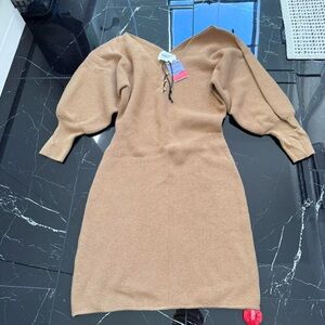 ba&sh One Shoulder Tan Dress